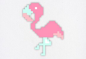 Mural Post-it® Flamingo.